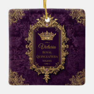 Ornement En Céramique Royal Amethyst Quinceañera, coutume