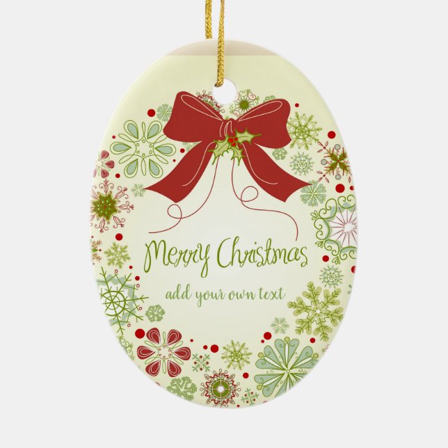 Ornement En Céramique Ruban personnalisé de Noël de Las Vegas (Dos)