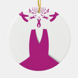 Ornement En Céramique Rubans rose Cancer du sein Sensibilisation Art Imp