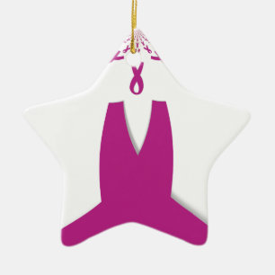 Ornement En Céramique Rubans rose Cancer du sein Sensibilisation Art Imp