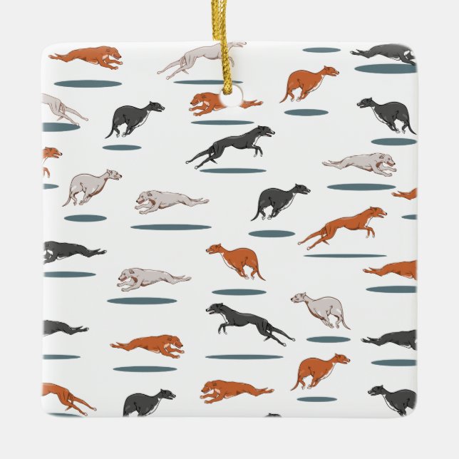 ORNEMENT EN CÉRAMIQUE RUNNY GRAY HOUND 12000 TRANS (Devant)