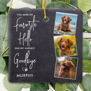 Ornement En Céramique Rustic Favorite Hello Dog Photo 3 Pet Memorial