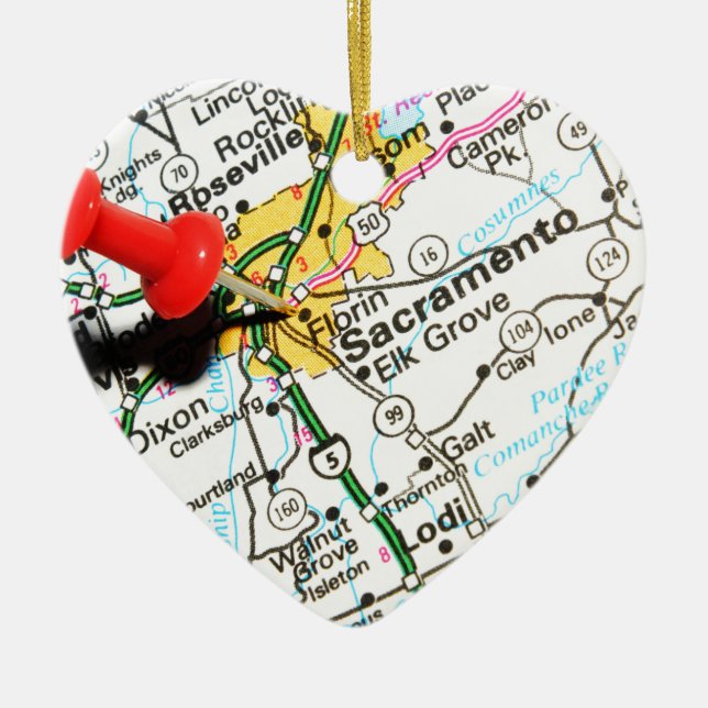 Ornement En Céramique Sacramento, la Californie (Devant)