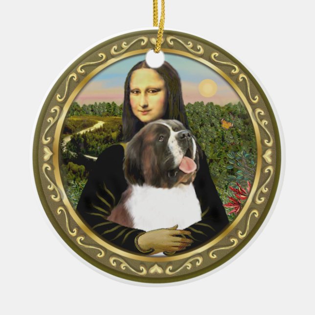 Ornement En Céramique Saint Bernard de Mona Lisa (Devant)