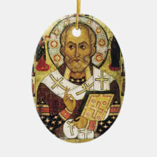 Ornement En Céramique Saint Nicolas Père Noël