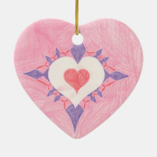 Ornement En Céramique Saint Valentin Coeur