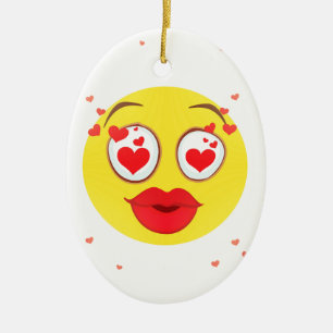 Ornement En Céramique Saint Valentin Emoji