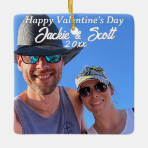 Ornement En Céramique Saint-Valentin PERSONNALISÉ photo et noms