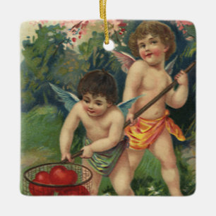 Ornement En Céramique Saint-Valentin victorien vintage, Offrande d'amour