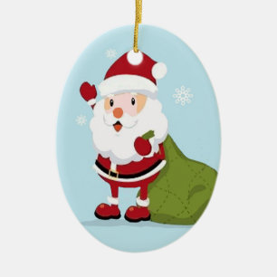 Ornement En Céramique Salut Père Noël !