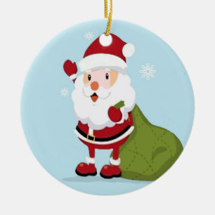 Ornement En Céramique Salut Père Noël !