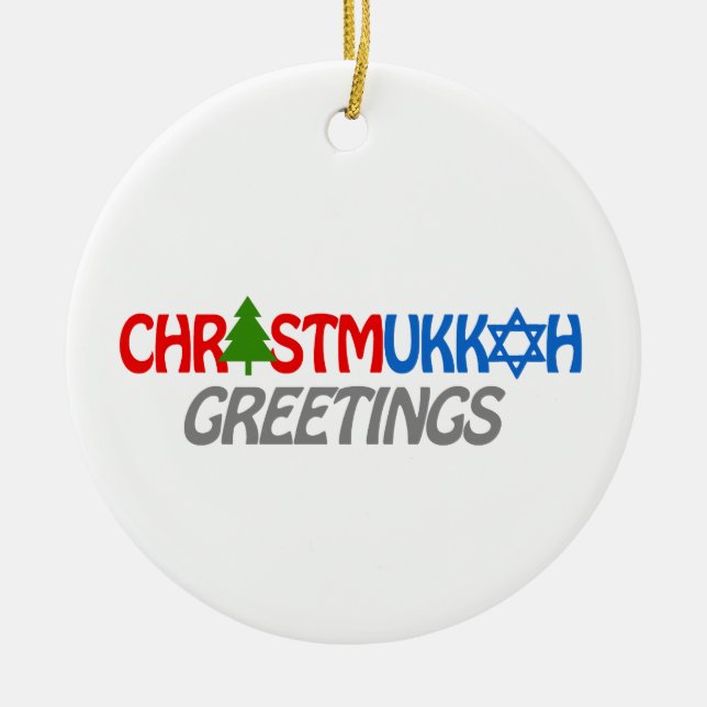ORNEMENT EN CÉRAMIQUE SALUTATIONS DE CHRISTMUKKAH - .PNG (Devant)