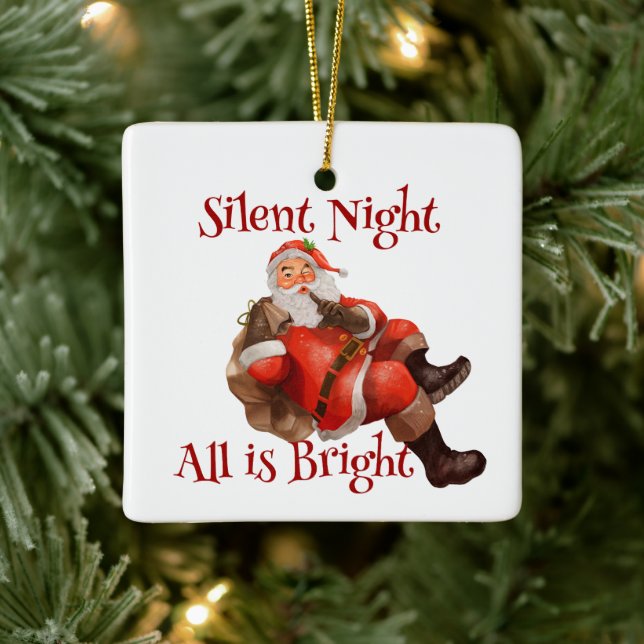 Ornement En Céramique Santa Claus Premier Noël Photo personnalisée (Arbre)