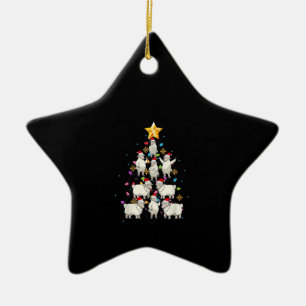 Ornement En Céramique Santa Sheep Christmas Tree Lights Funny Sheep Veni