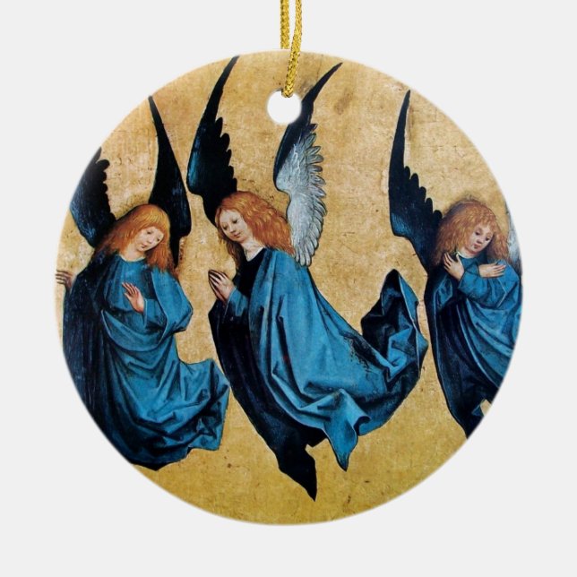 Ornement En Céramique Saphir de bleu de TROIS ANGES (Devant)