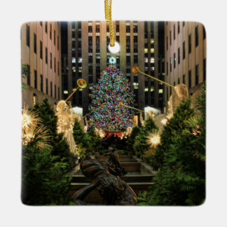 Ornement En Céramique Sapin de Noël du Rockefeller Center à NYC, Anges