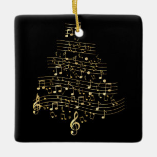 Ornement En Céramique Sapin de Noël Note de Musique Musicien Mère Cadeau