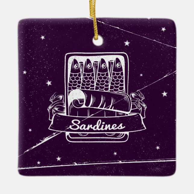 Ornement En Céramique Sardines dans une boîte (Devant)