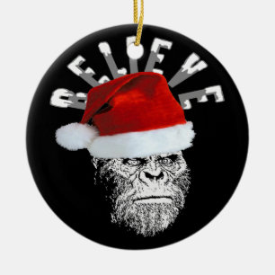 Ornement En Céramique Sasquatch Père Noël croient l'ornement d'arbre d