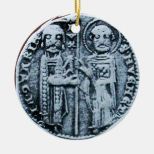 Ornement En Céramique SCEAU DES CHEVALIERS MODÈLE MONOGRAMME gemme viole