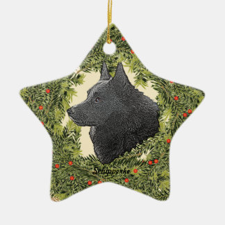 Ornement En Céramique Schipperke Wreath