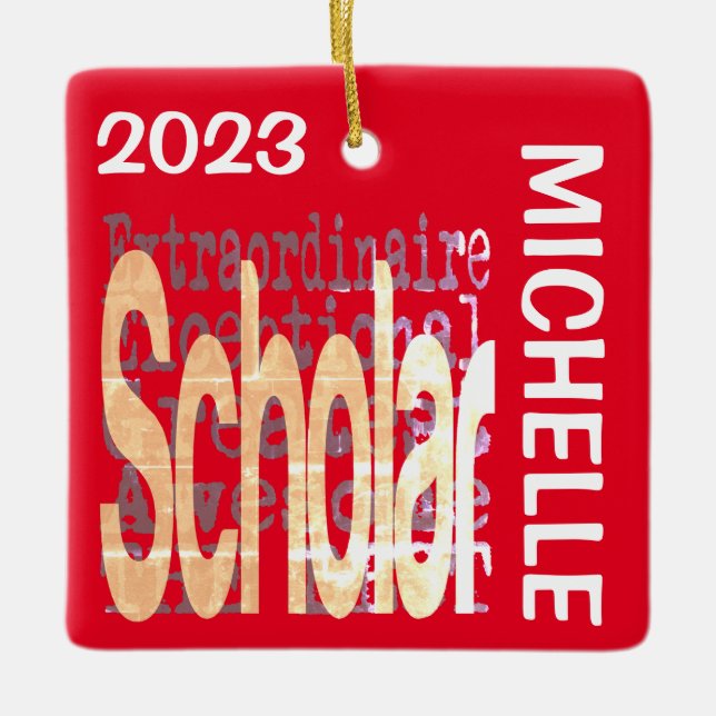 Ornement En Céramique Scholar Extraordinaire PERSONNALISÉ (Devant)