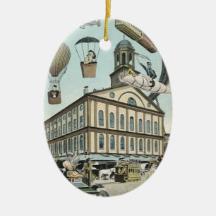 Ornement En Céramique Science Fiction vintage, Victorian Steam Punk City