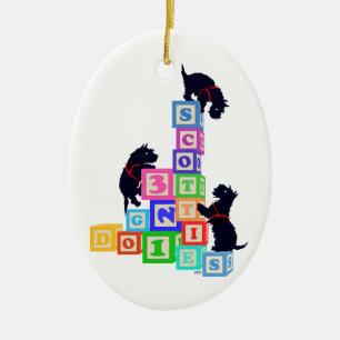 Ornement En Céramique Scottie Blocks ! !
