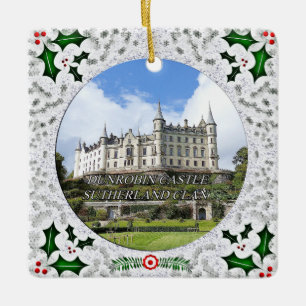 Ornement En Céramique Scottish Sutherland Clan Dunrobin Castle Noël