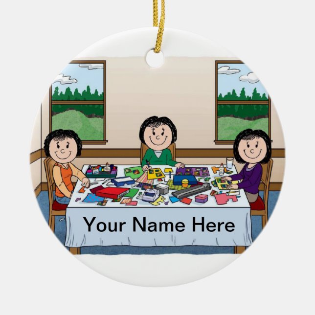 Ornement En Céramique Scrapbooking- 3 femmes (Devant)