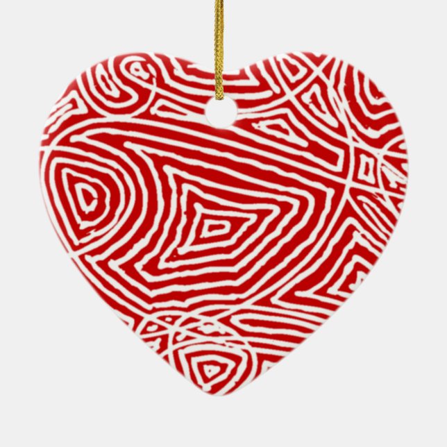 Ornement En Céramique Scribblprint Heart (Dos)