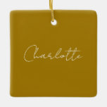 Ornement En Céramique Script de calligraphie couleur or Nom personnalisé<br><div class="desc">Si vous recherchez un design simple,  lisible et minimaliste,  c'est pour vous.</div>