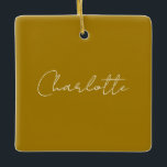 Ornement En Céramique Script de calligraphie couleur or Nom personnalisé<br><div class="desc">Si vous recherchez un design simple,  lisible et minimaliste,  c'est pour vous.</div>