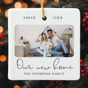 Ornement En Céramique Script moderne Élégant Nouveau Accueil Sweet Home