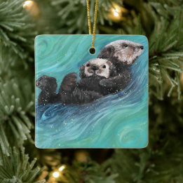 Ornement En Céramique Sea Otter Ornament