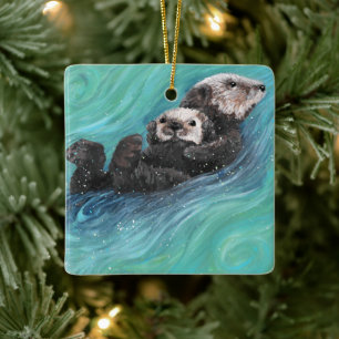 Ornement En Céramique Sea Otter Ornament