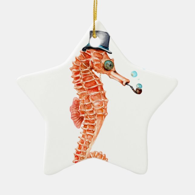 Ornement En Céramique Seahorse Steampunk (Devant)