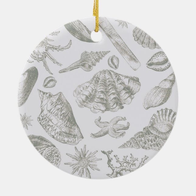 Ornement En Céramique Seashell Soft Antique Art Beach Shops (Dos)