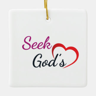 Ornement En Céramique Seek God’s Heart - Square 