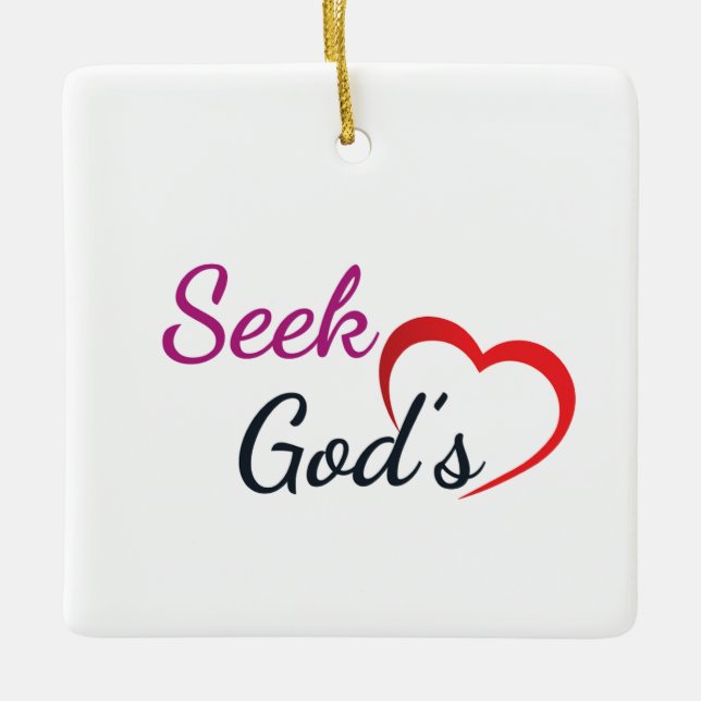 Ornement En Céramique Seek God’s Heart - Square  (Devant)