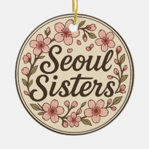 Ornement en céramique Seoul Sisters Korea Travel M