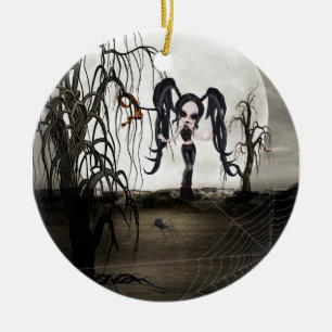 Ornement En Céramique Sepia Goth Girl