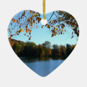 Ornement En Céramique Sept sources Automnes Arbres et Étang