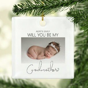Ornement En Céramique Seras-tu ma marraine ? Sapin de Noël