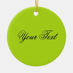 Ornement En Céramique SEULEMENT COULEUR / vert clair + votre texte