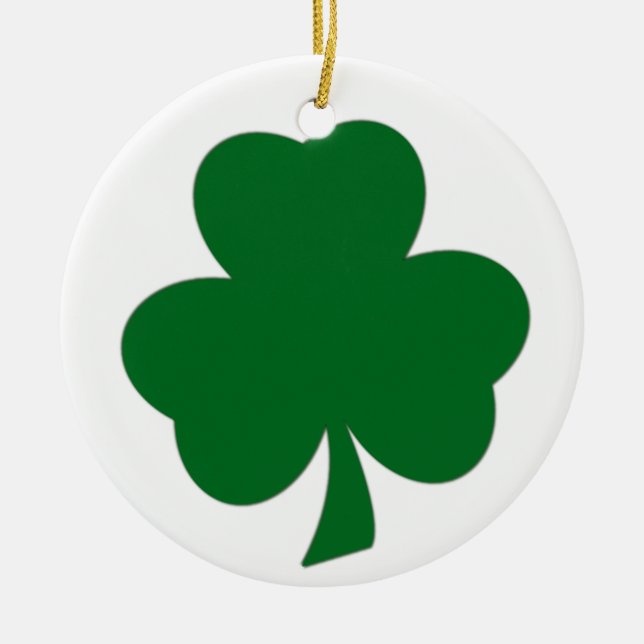 Ornement en céramique Shamrock simple (Devant)