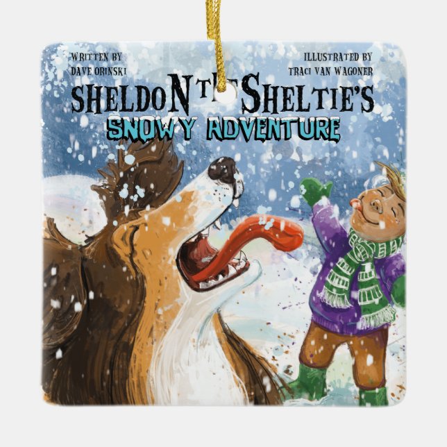 Ornement En Céramique Sheldon le Sheltie (Devant)