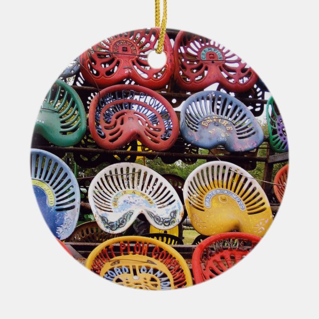 Ornement En Céramique Sièges de tracteur à l'exposition de tracteur (Devant)