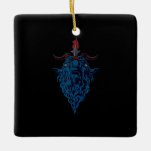 Ornement En Céramique Sigil Of Baphomet Goat Of Mendes Satan Dark Goth