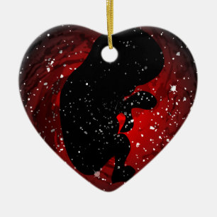 Ornement En Céramique Silhouette à venir de bébé